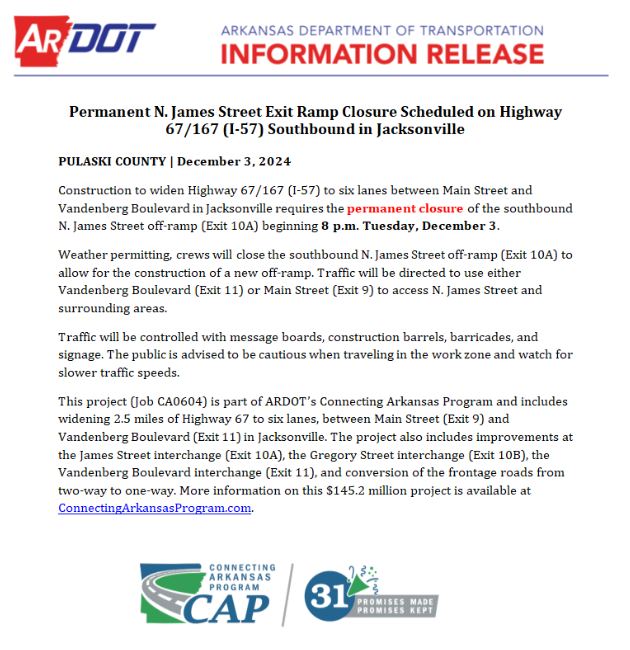 Exit 10A Permanent Closure