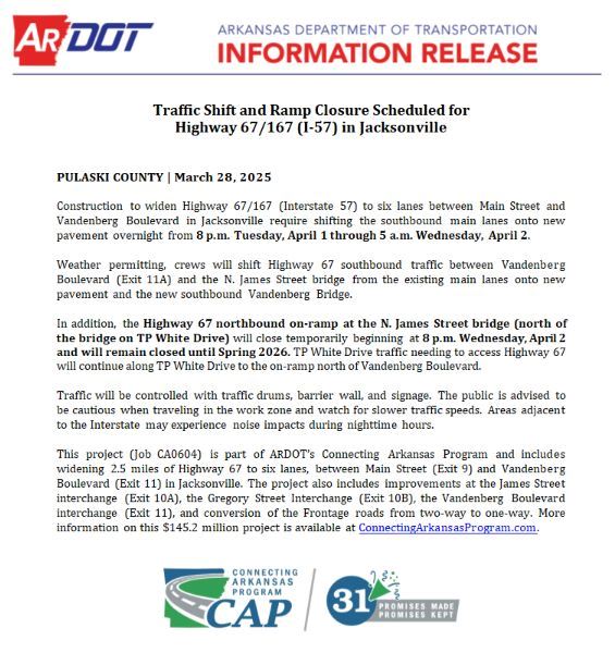 Traffic Shift and Ramp Closure_Mar2025