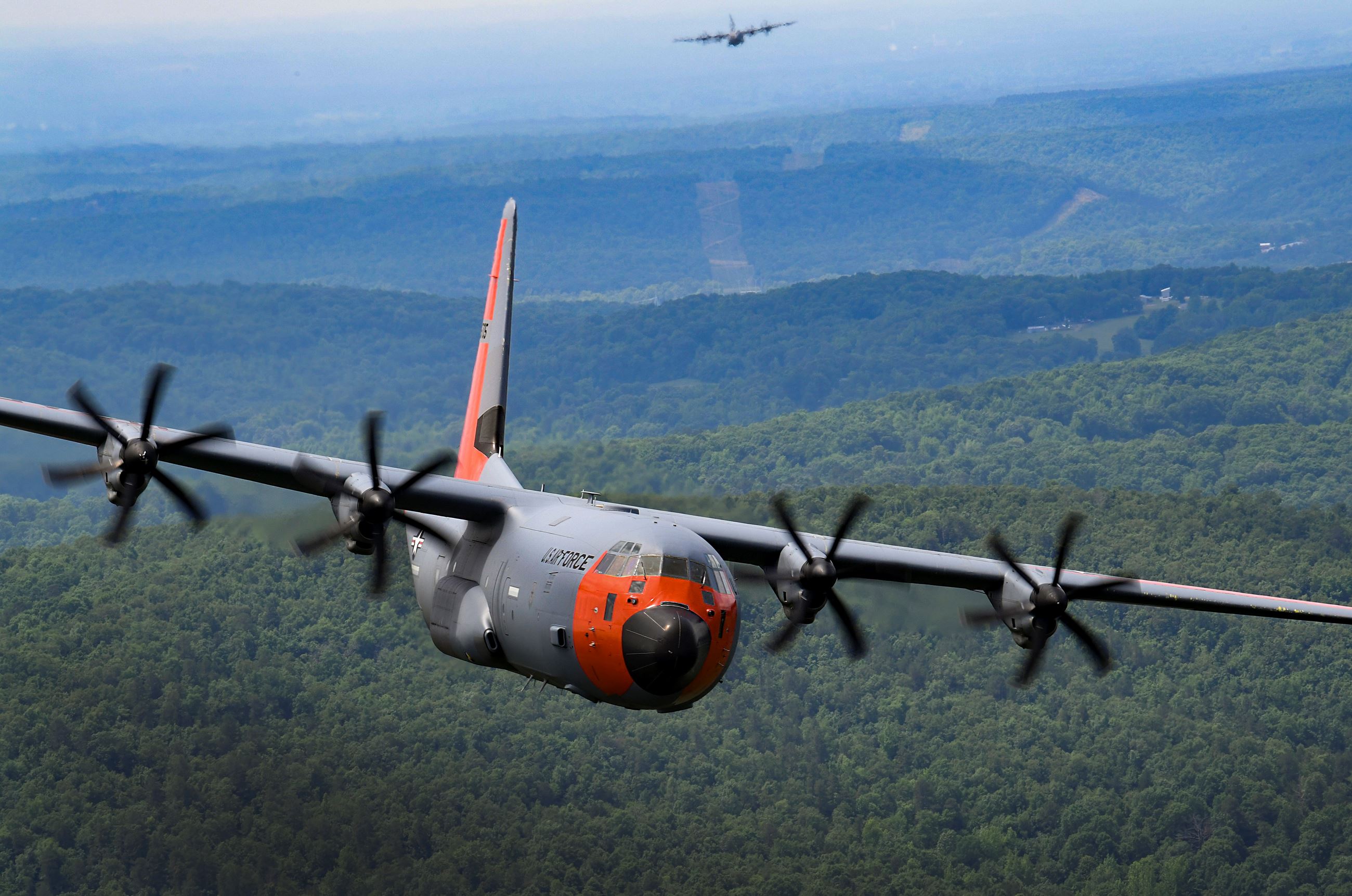 C-130J Super Hercules flies over Central Arkansas during a formation flight