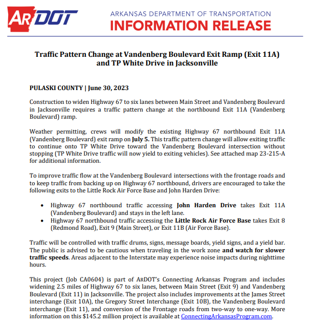 July 5 Traffic Change