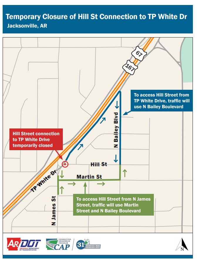Hill Street Temporary Closure Sept 2023 Map