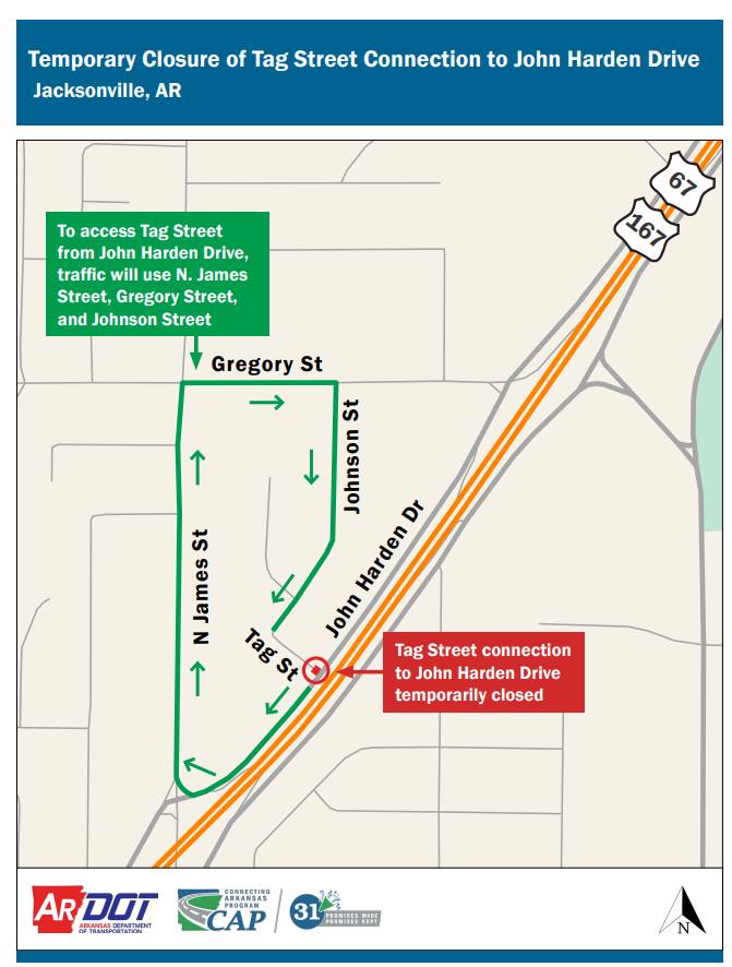 Tag Street Temporary Closures Map