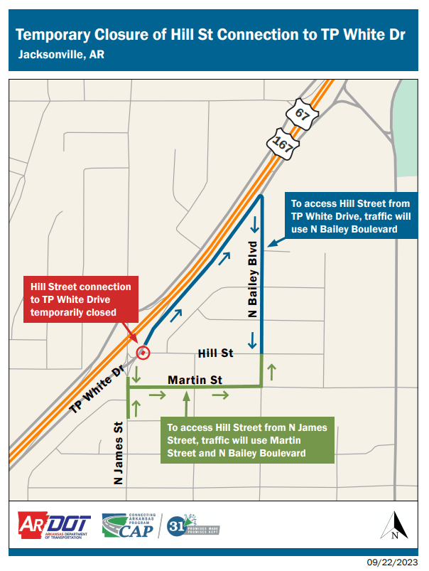 Hill Street Temporary Closure Map Sept2023