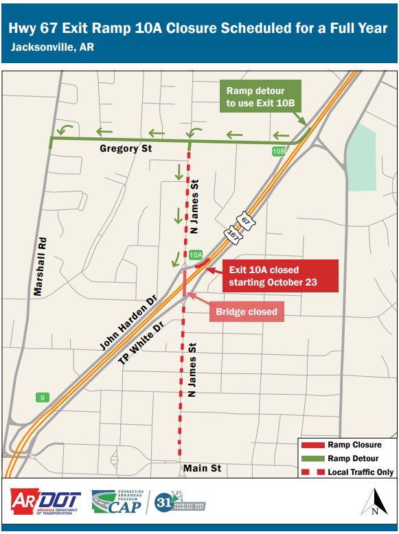 Exit 10A Closure Map
