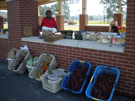 Baskets of food at the Farmers Market